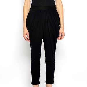 FUZZI Tulle Mesh Tapered Leg Pull-On Cropped Pants